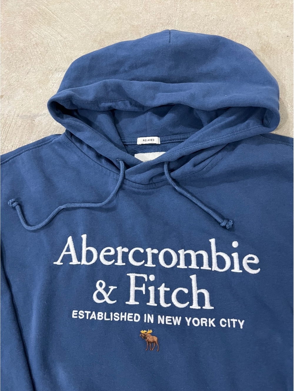 Y2K Abercrombie & Fitch NWT Blue embroidered Hoodie Medium - Picture 2 of 7